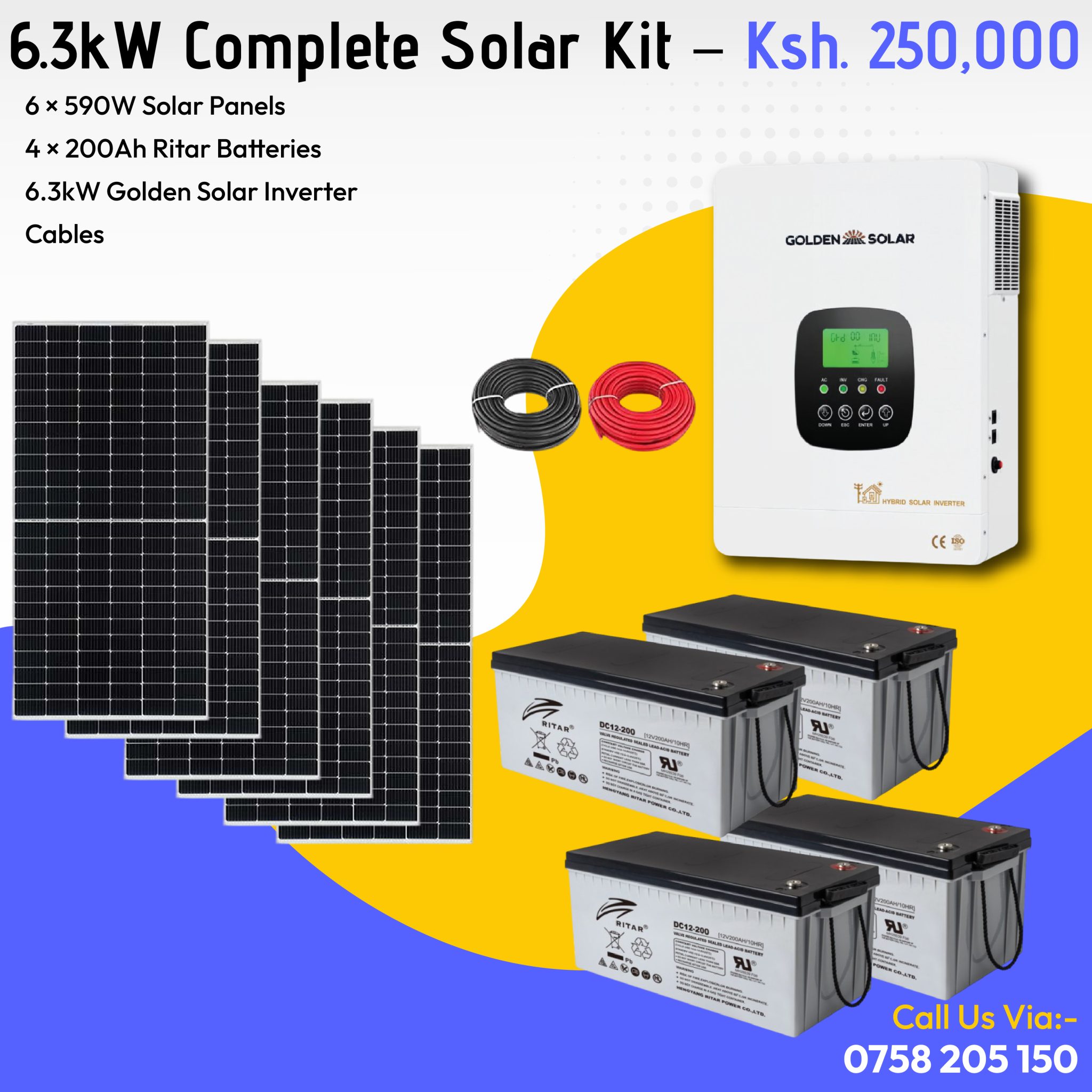 solar kit with golden solar inverter - Max Suppliers